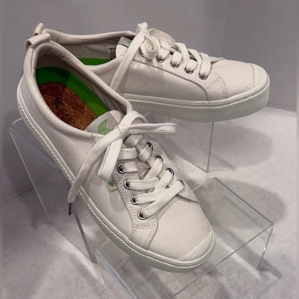 Cariuma OCA Low Canvas Sneakers White – Size 8.5 – New Without Tags - Picture 5 of 10